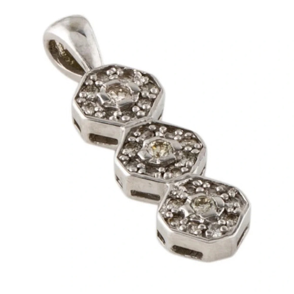 New $1175 14K White Gold Diamond Pendant - 100% Authentic Jewelry - Picture 2 of 4